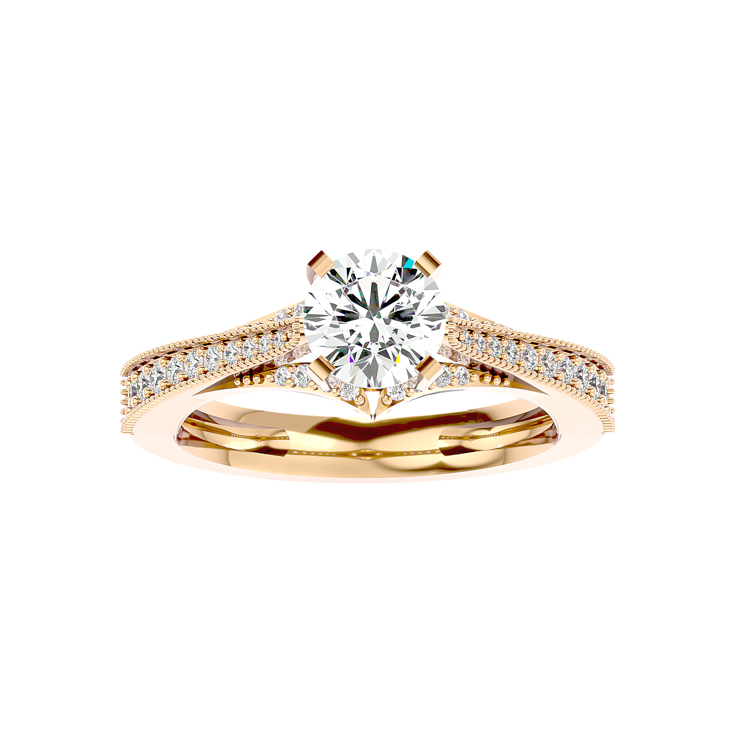 Lab Diamond Rings Belza 50 Pointer Round Lab Diamond Ring