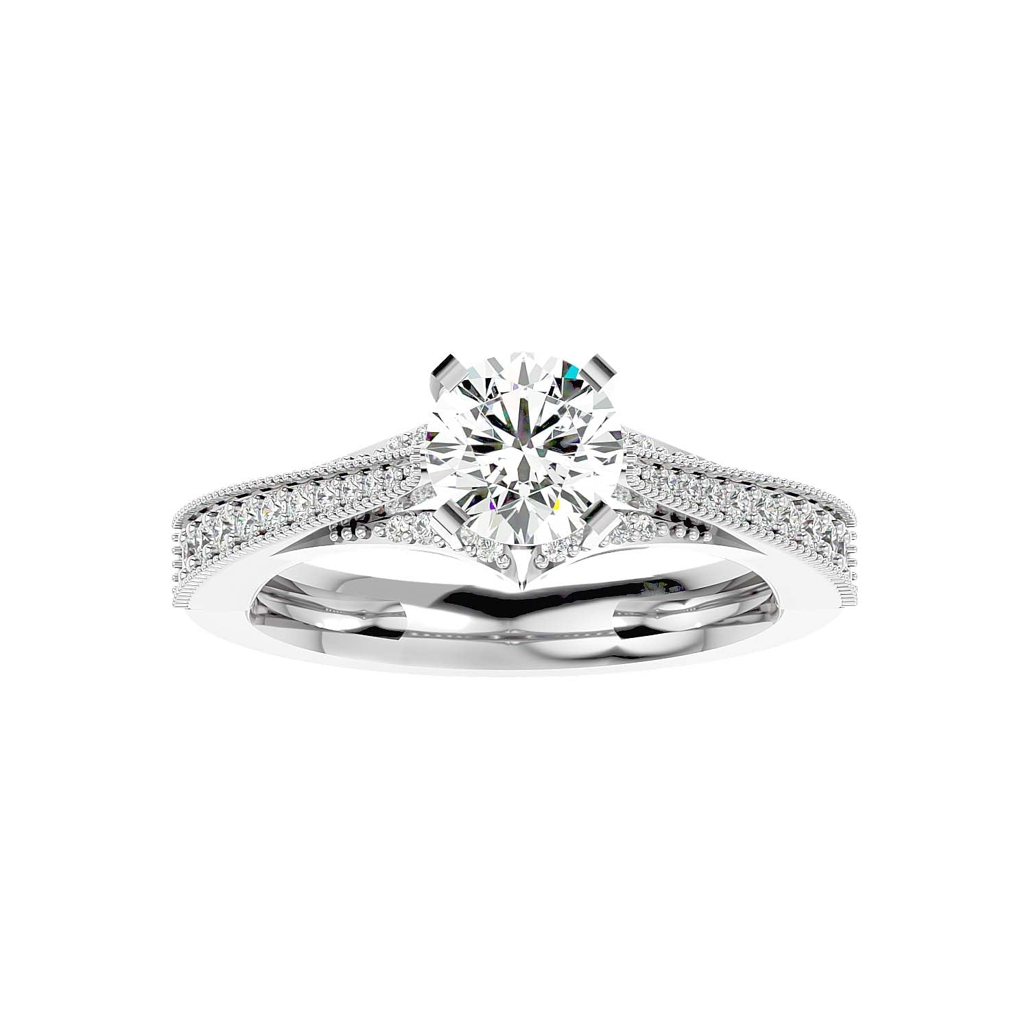 Lab Diamond Rings Belza 50 Pointer Round Lab Diamond Ring