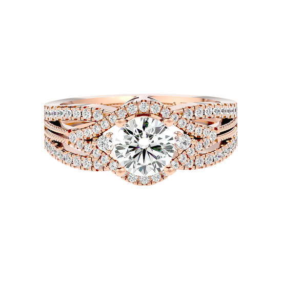 Load image into Gallery viewer, Solitaire Engagement Lab Diamond Ring 18 Karat Rose Gold Cuerda 60 Pointer Lab Diamond Ring Fiona Diamonds
