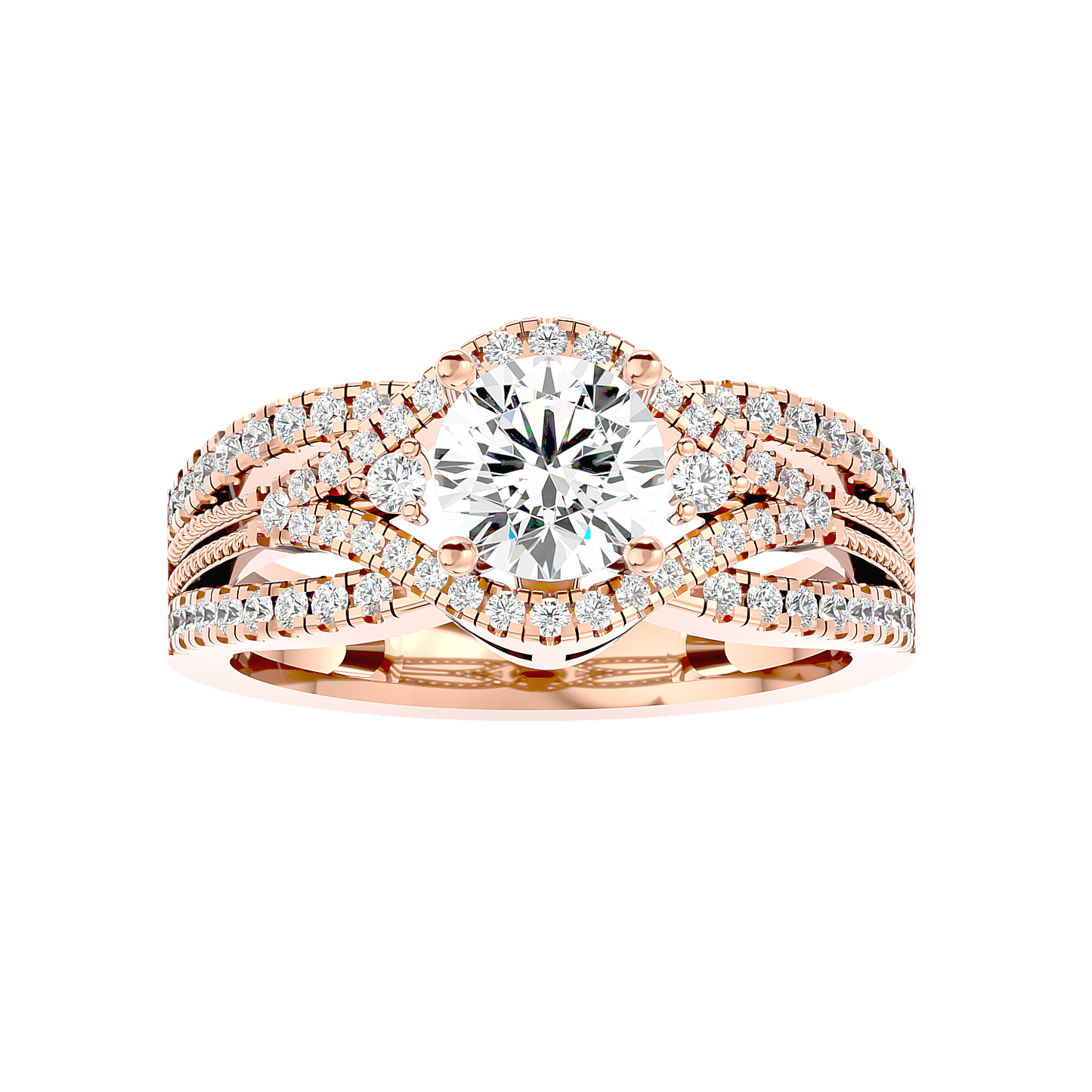 Load image into Gallery viewer, Solitaire Engagement Lab Diamond Ring 18 Karat Rose Gold Cuerda 60 Pointer Lab Diamond Ring Fiona Diamonds
