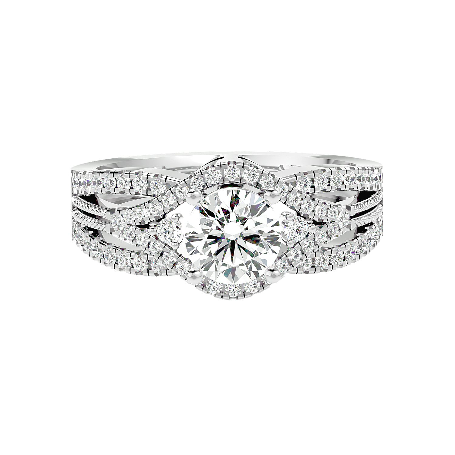 Solitaire Engagement Lab Diamond Ring 18 Karat White Gold Cuerda 60 Pointer Lab Diamond Ring Fiona Diamonds