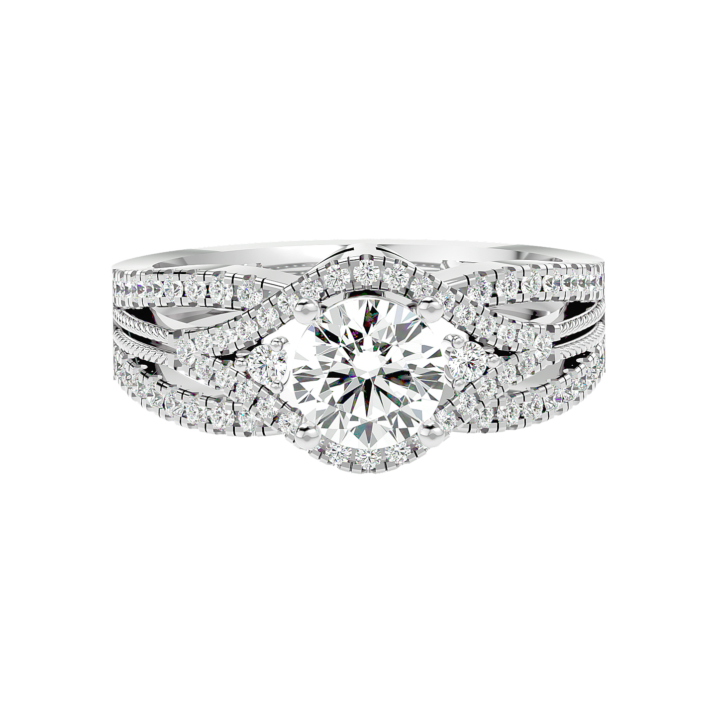 Solitaire Engagement Lab Diamond Ring 18 Karat White Gold Cuerda 60 Pointer Lab Diamond Ring Fiona Diamonds