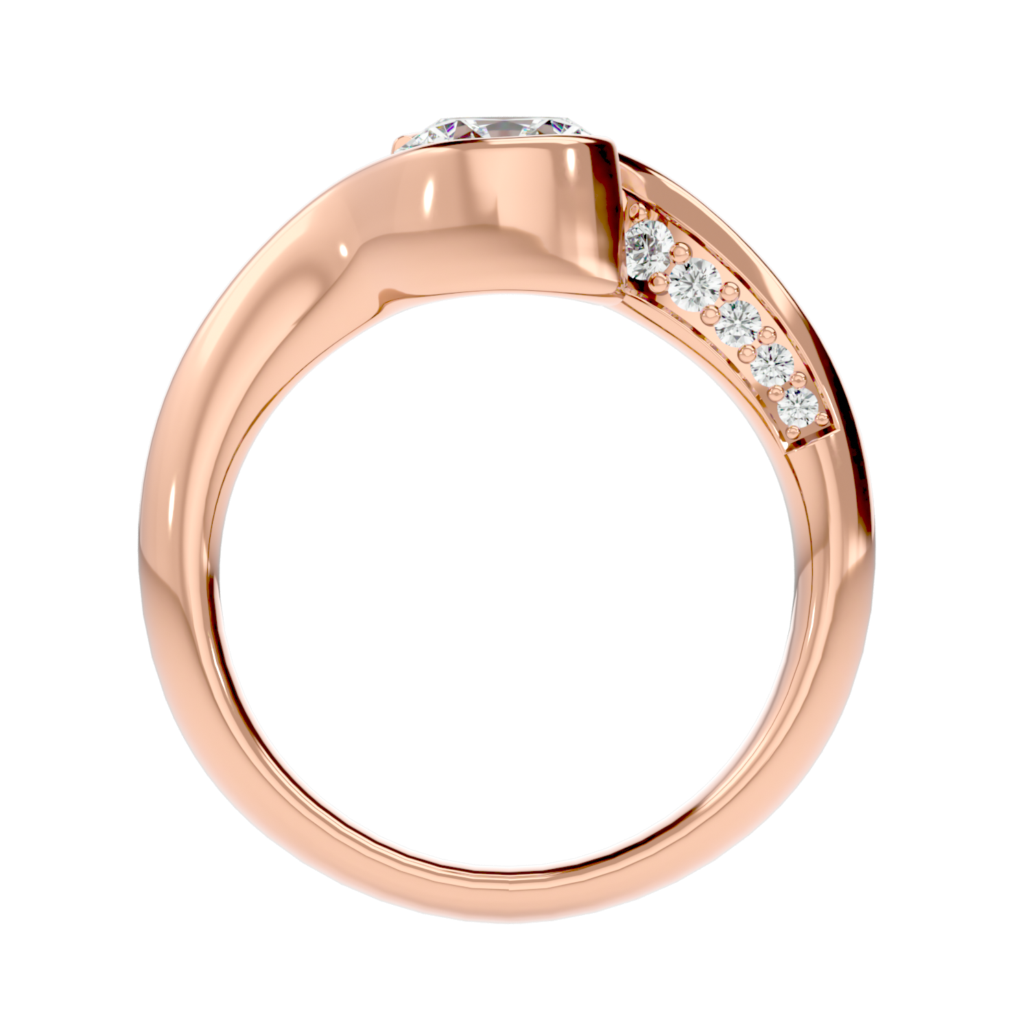 Solitaire Engagement Lab Diamond Ring 18 Karat rose Gold Golvend 69 Pointer Lab Diamond Ring Fiona Diamonds