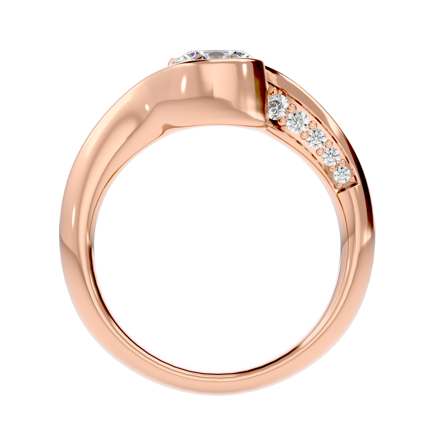 Solitaire Engagement Lab Diamond Ring 18 Karat rose Gold Golvend 69 Pointer Lab Diamond Ring Fiona Diamonds