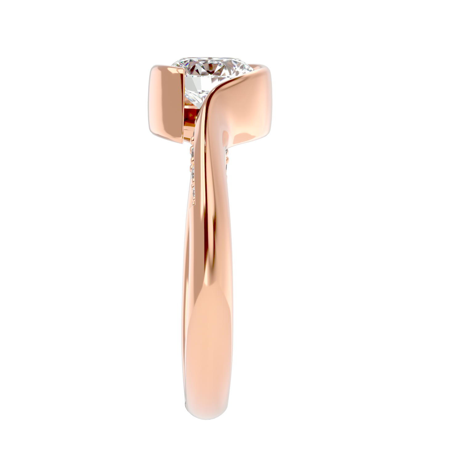 Solitaire Engagement Lab Diamond Ring 18 Karat rose Gold Golvend 69 Pointer Lab Diamond Ring Fiona Diamonds