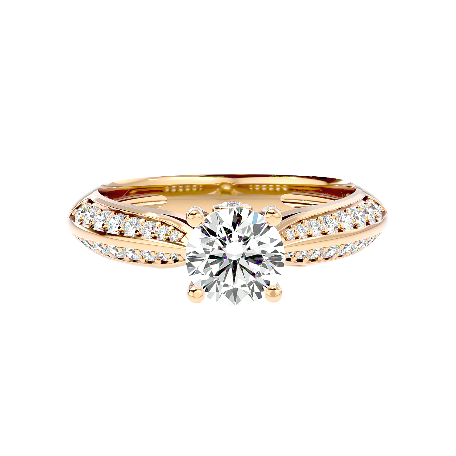Solitaire Engagement Lab Diamond Ring 18 Karat Yellow Gold Printsessa 60 Pointer Lab Diamond Ring Fiona Diamonds