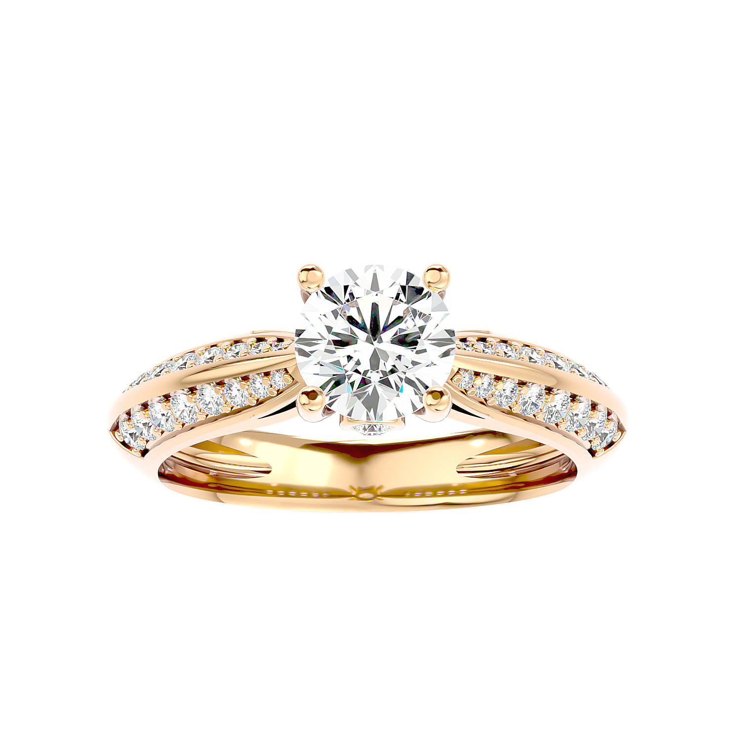 Solitaire Engagement Lab Diamond Ring 18 Karat Yellow Gold Printsessa 60 Pointer Lab Diamond Ring Fiona Diamonds