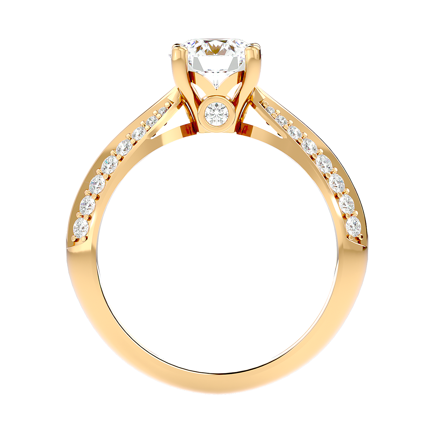 Solitaire Engagement Lab Diamond Ring 18 Karat Yellow Gold Printsessa 60 Pointer Lab Diamond Ring Fiona Diamonds