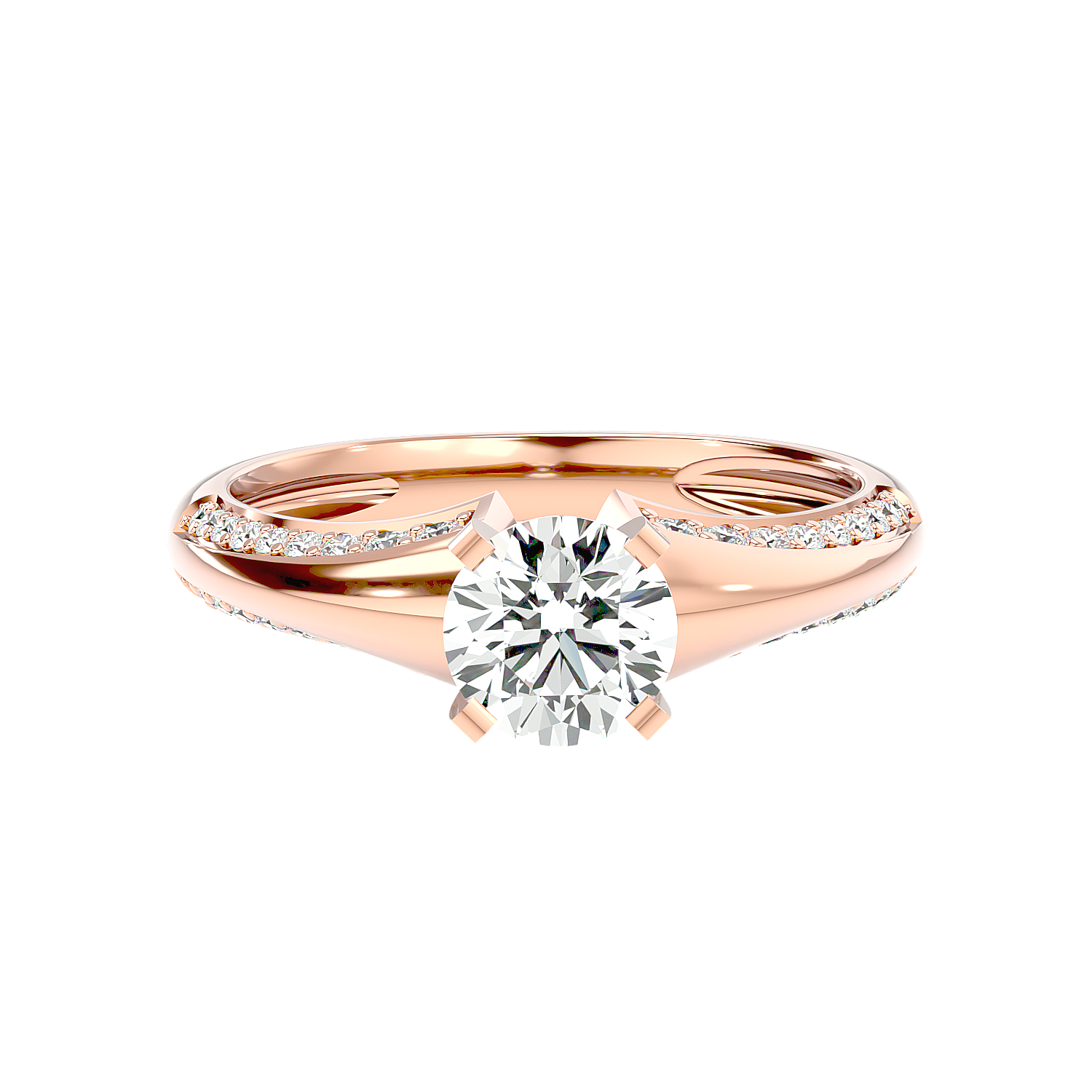 Lab Diamond Rings Galanta 65 Pointer Round Lab Diamond Ring
