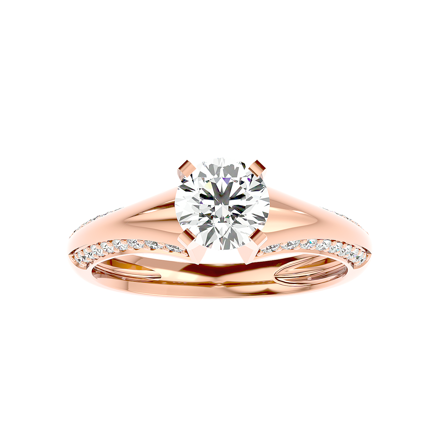 Lab Diamond Rings Galanta 65 Pointer Round Lab Diamond Ring