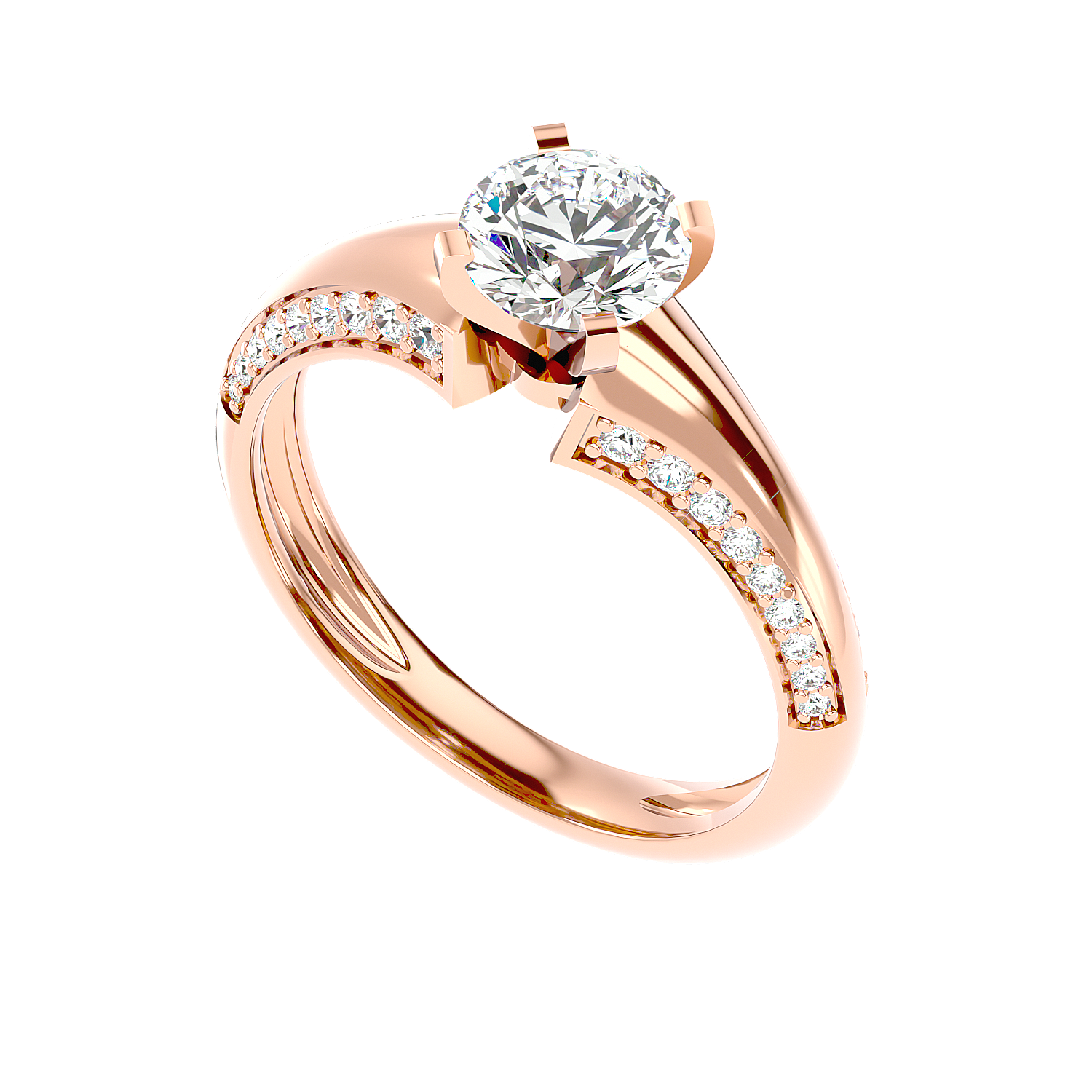 Lab Diamond Rings Galanta 65 Pointer Round Lab Diamond Ring