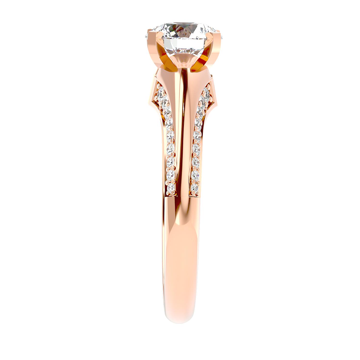 Lab Diamond Rings Galanta 65 Pointer Round Lab Diamond Ring