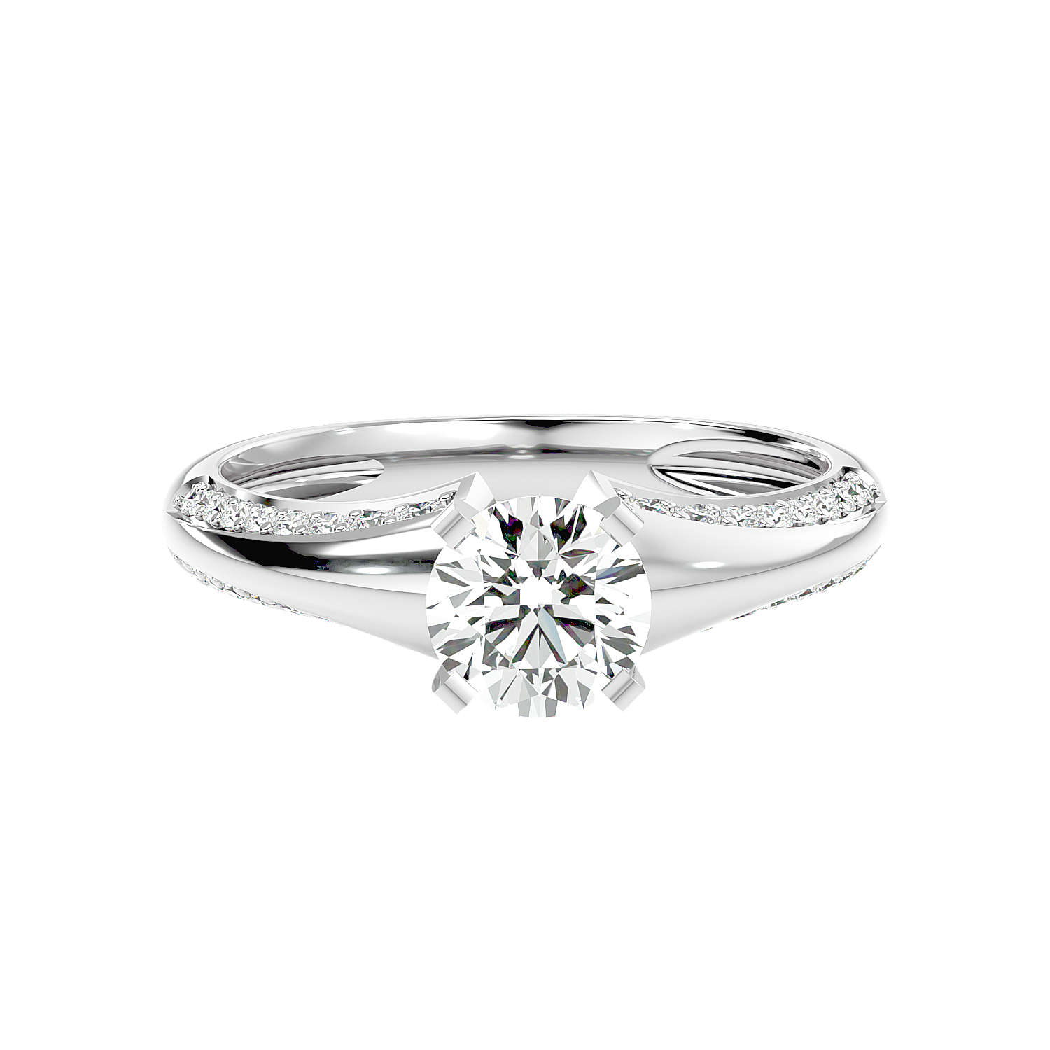 Lab Diamond Rings Galanta 65 Pointer Round Lab Diamond Ring