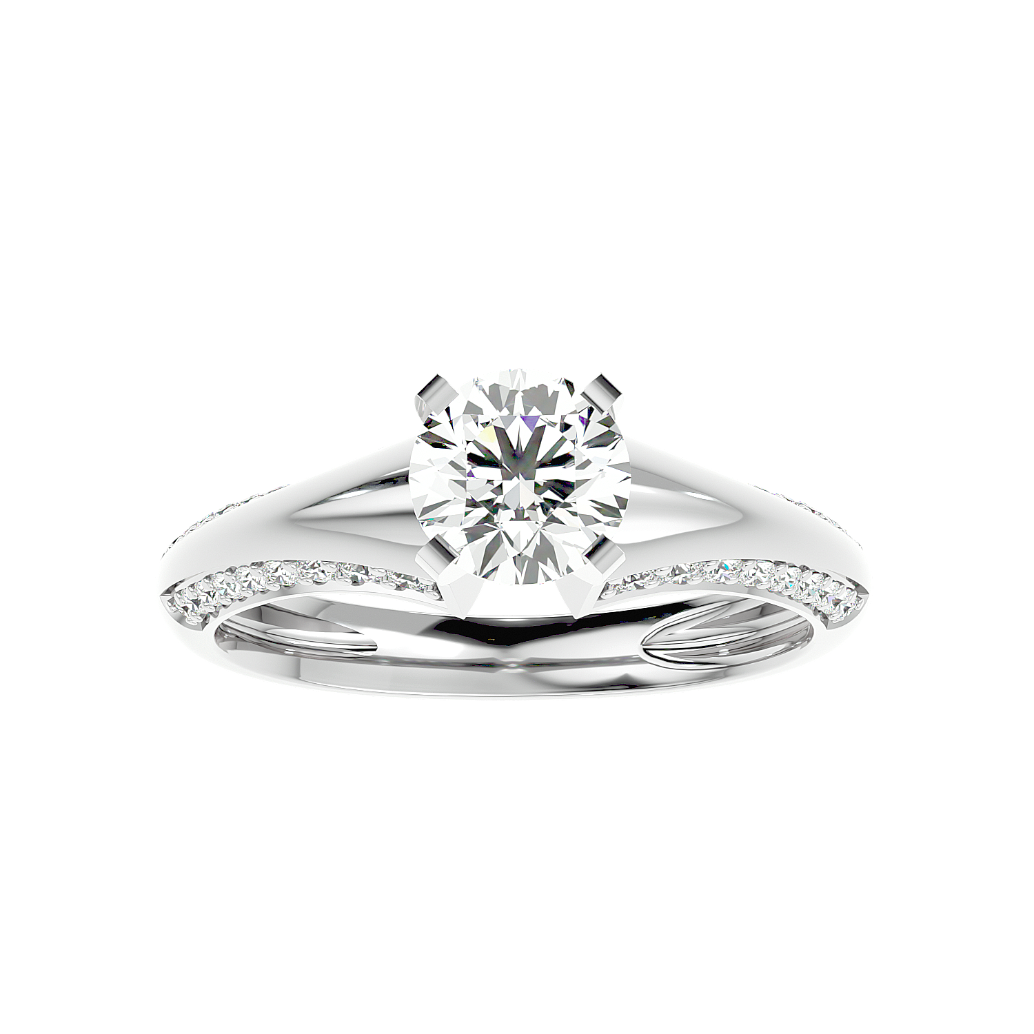 Lab Diamond Rings Galanta 65 Pointer Round Lab Diamond Ring