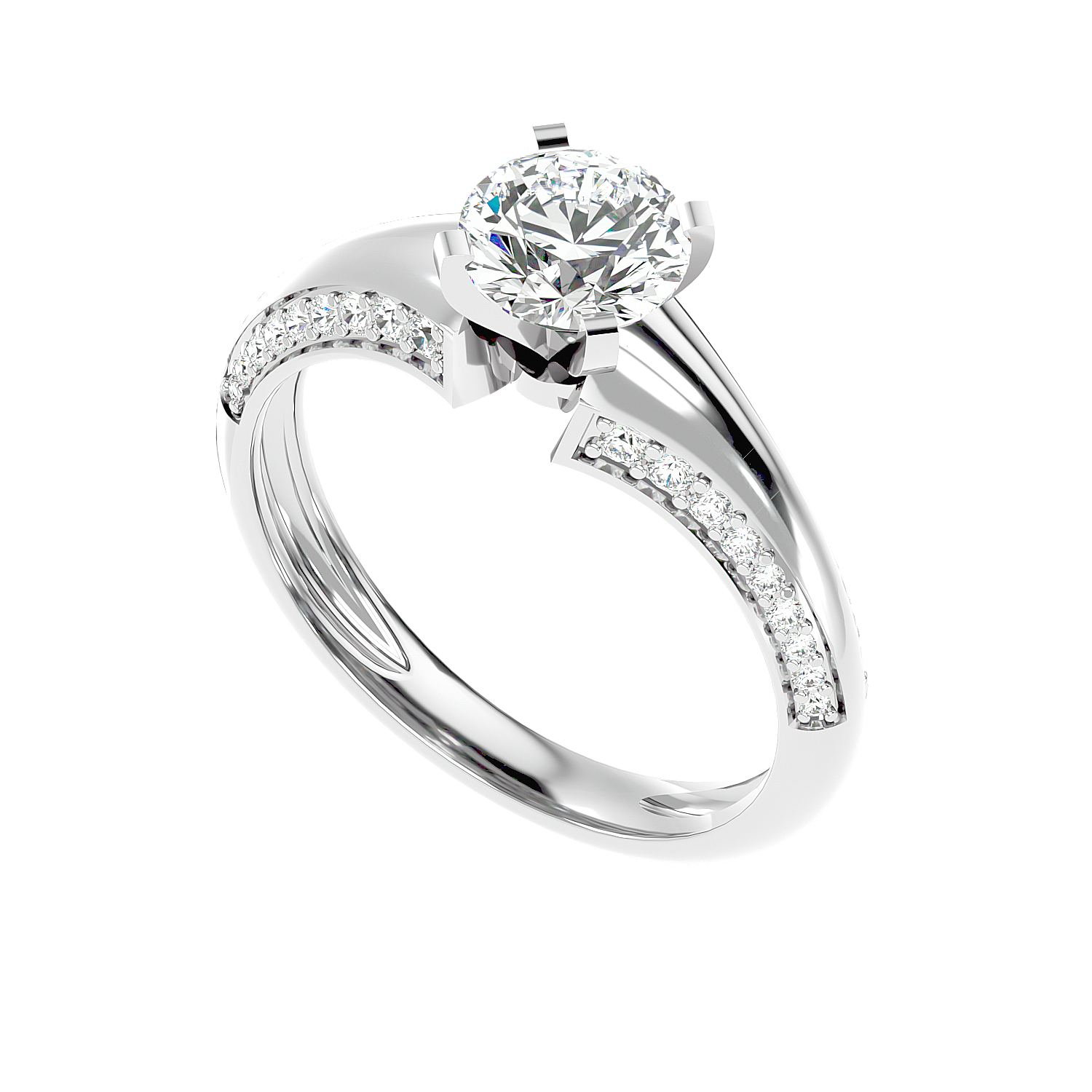 Lab Diamond Rings Galanta 65 Pointer Round Lab Diamond Ring