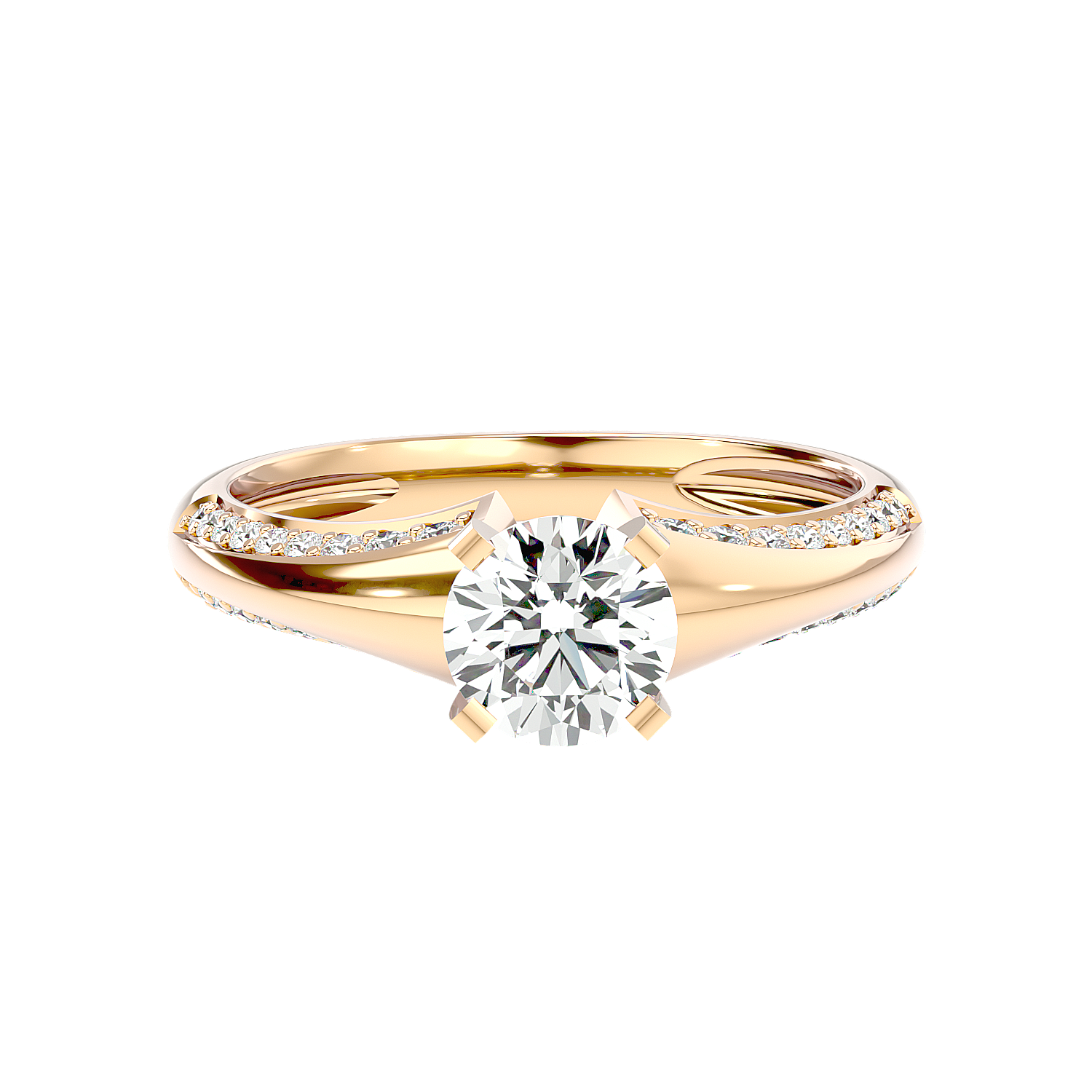 Solitaire Engagement Lab Diamond Ring 18 Karat Yellow Gold Galanta 65 Pointer Lab Diamond Ring Fiona Diamonds