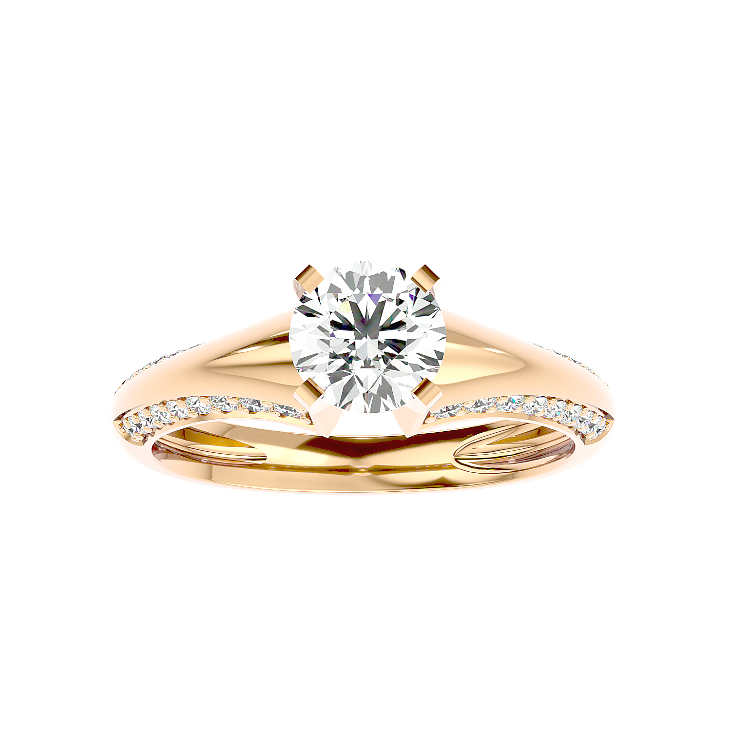 Solitaire Engagement Lab Diamond Ring 18 Karat Yellow Gold Galanta 65 Pointer Lab Diamond Ring Fiona Diamonds