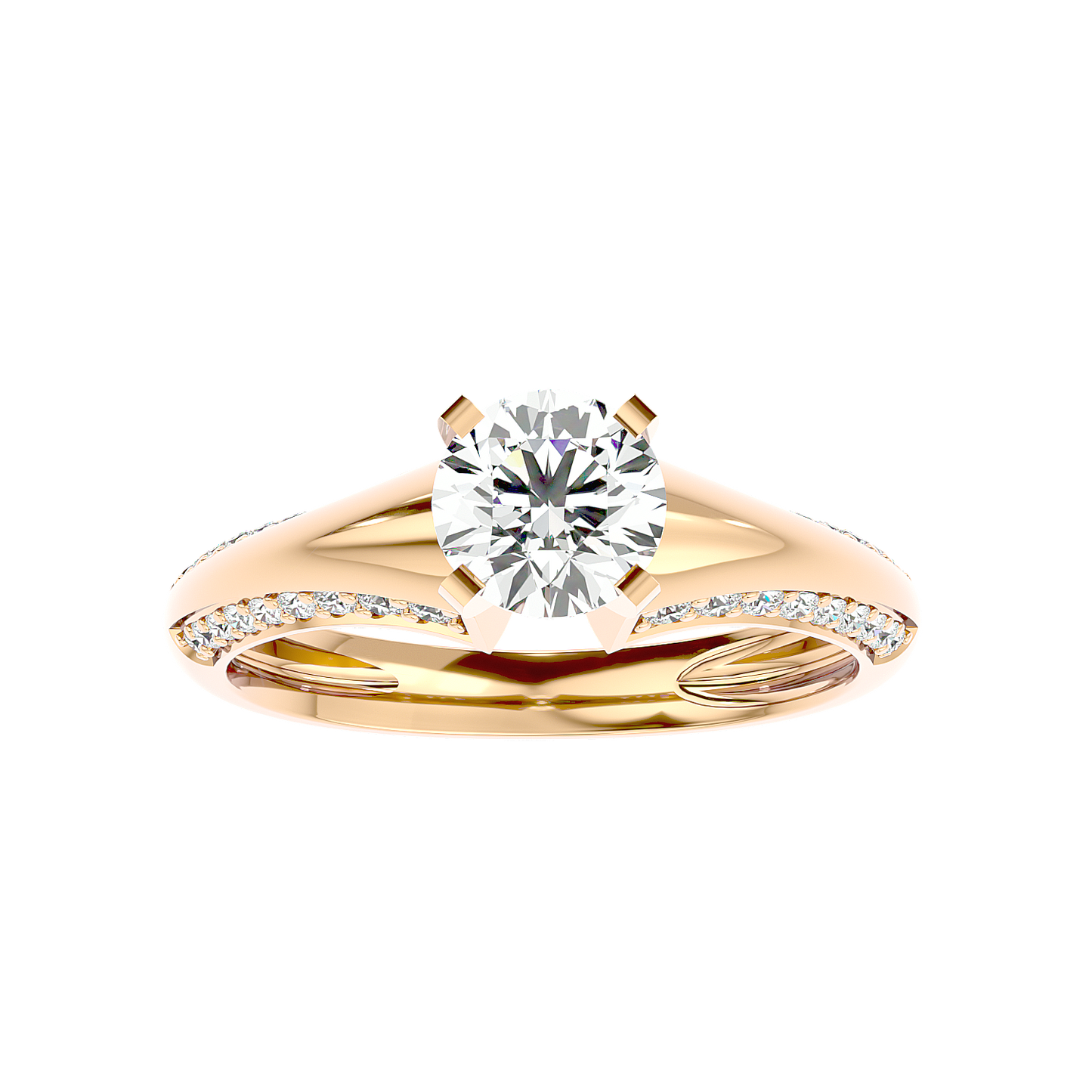 Solitaire Engagement Lab Diamond Ring 18 Karat Yellow Gold Galanta 65 Pointer Lab Diamond Ring Fiona Diamonds