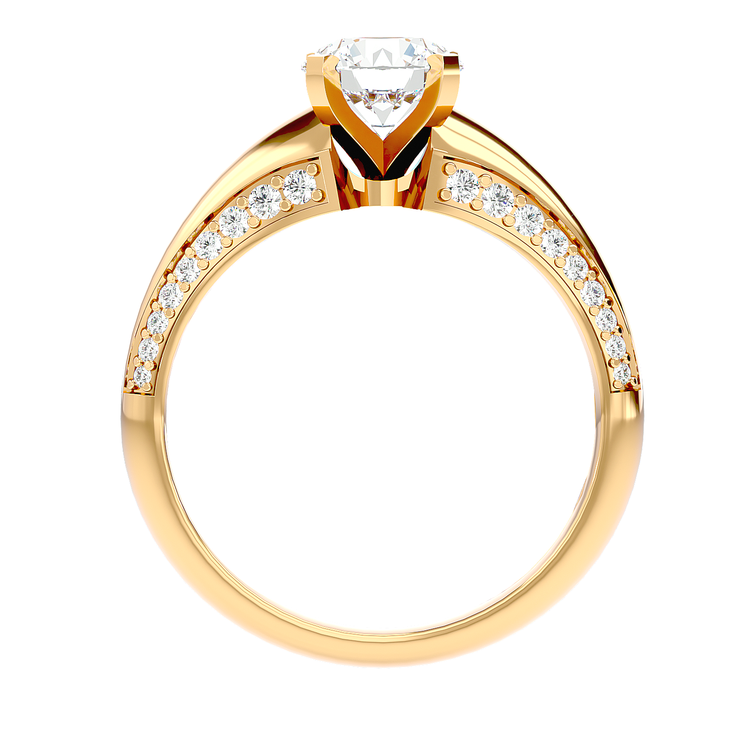 Solitaire Engagement Lab Diamond Ring 18 Karat Yellow Gold Galanta 65 Pointer Lab Diamond Ring Fiona Diamonds