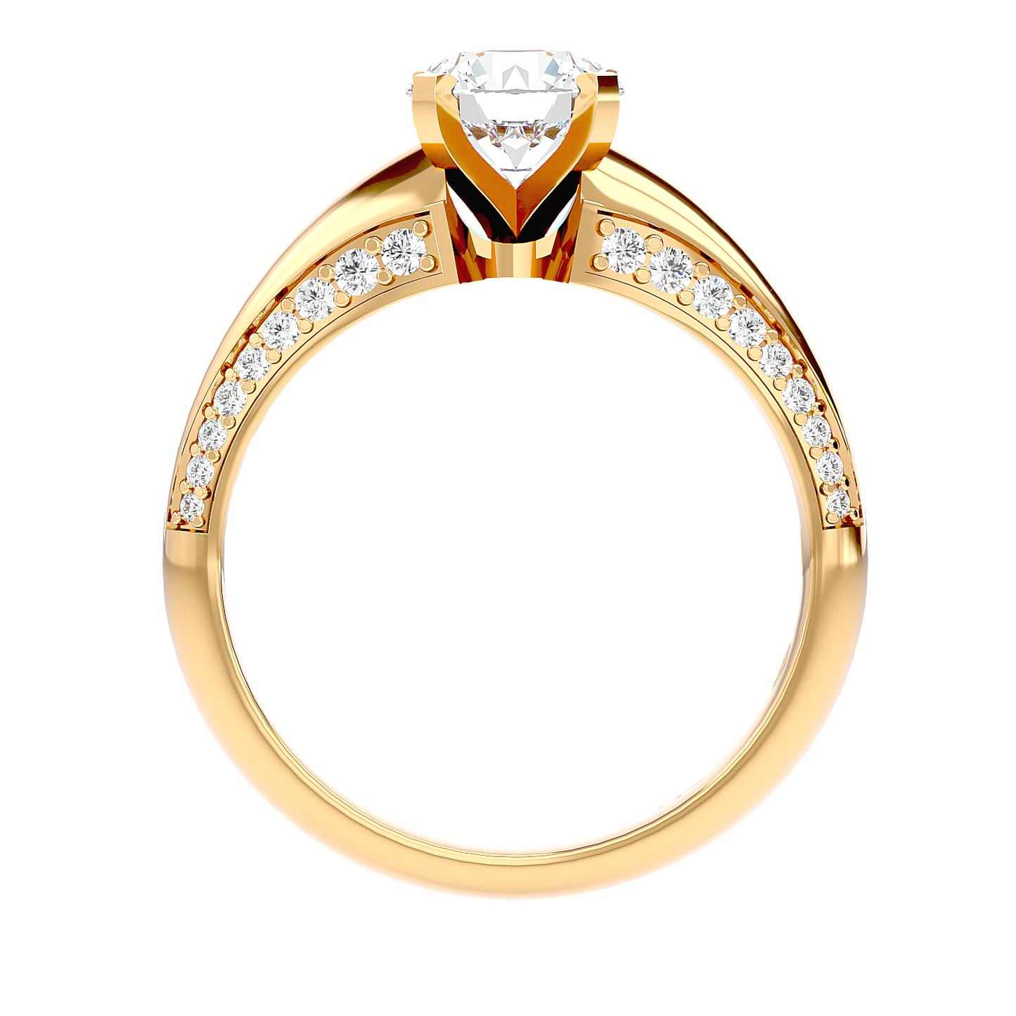 Solitaire Engagement Lab Diamond Ring 18 Karat Yellow Gold Galanta 65 Pointer Lab Diamond Ring Fiona Diamonds