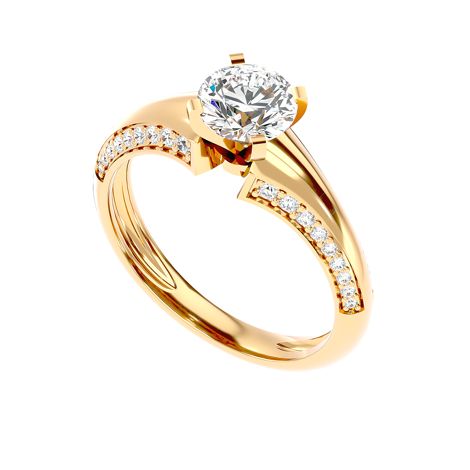 Lab Diamond Rings Galanta 65 Pointer Round Lab Diamond Ring