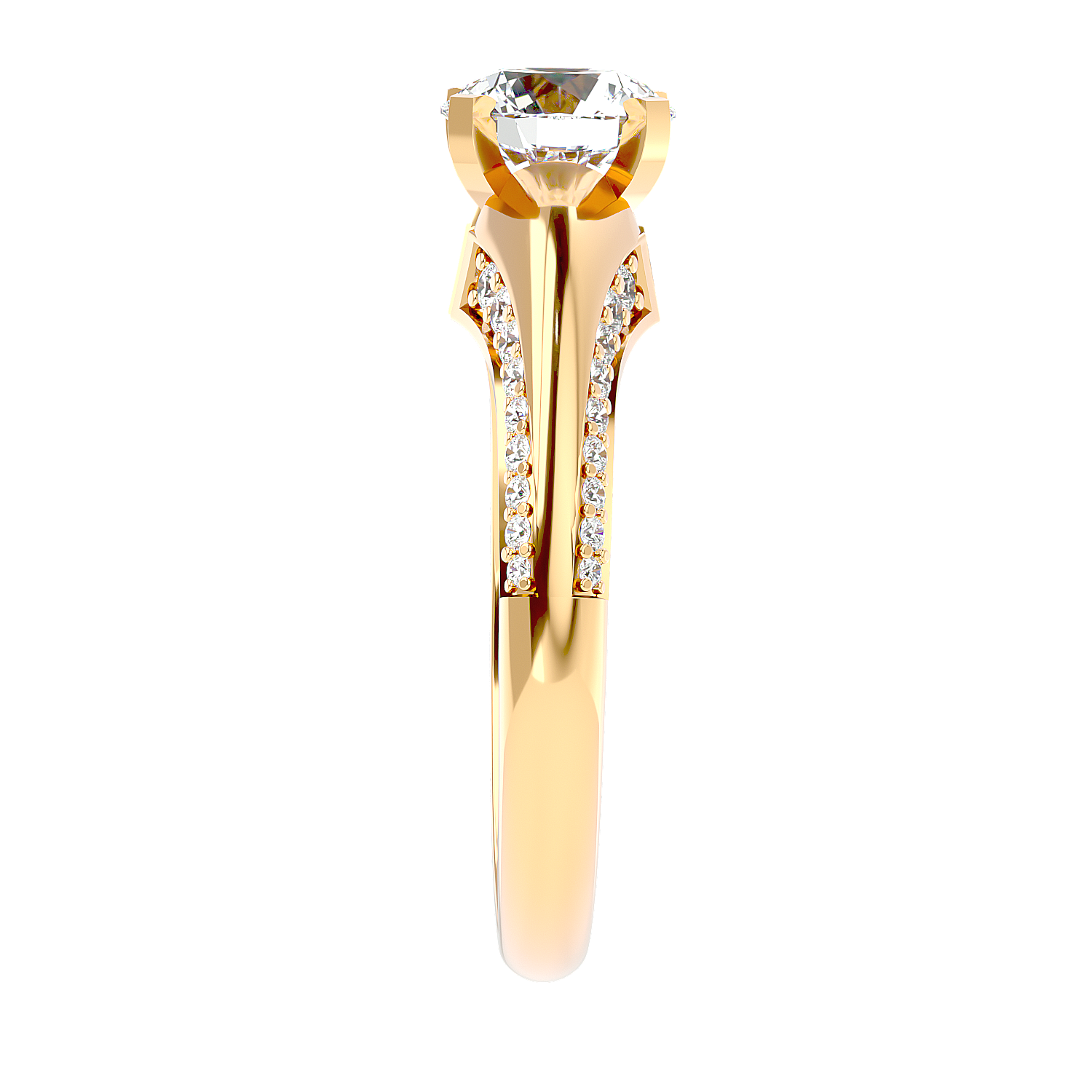 Solitaire Engagement Lab Diamond Ring 18 Karat Yellow Gold Galanta 65 Pointer Lab Diamond Ring Fiona Diamonds