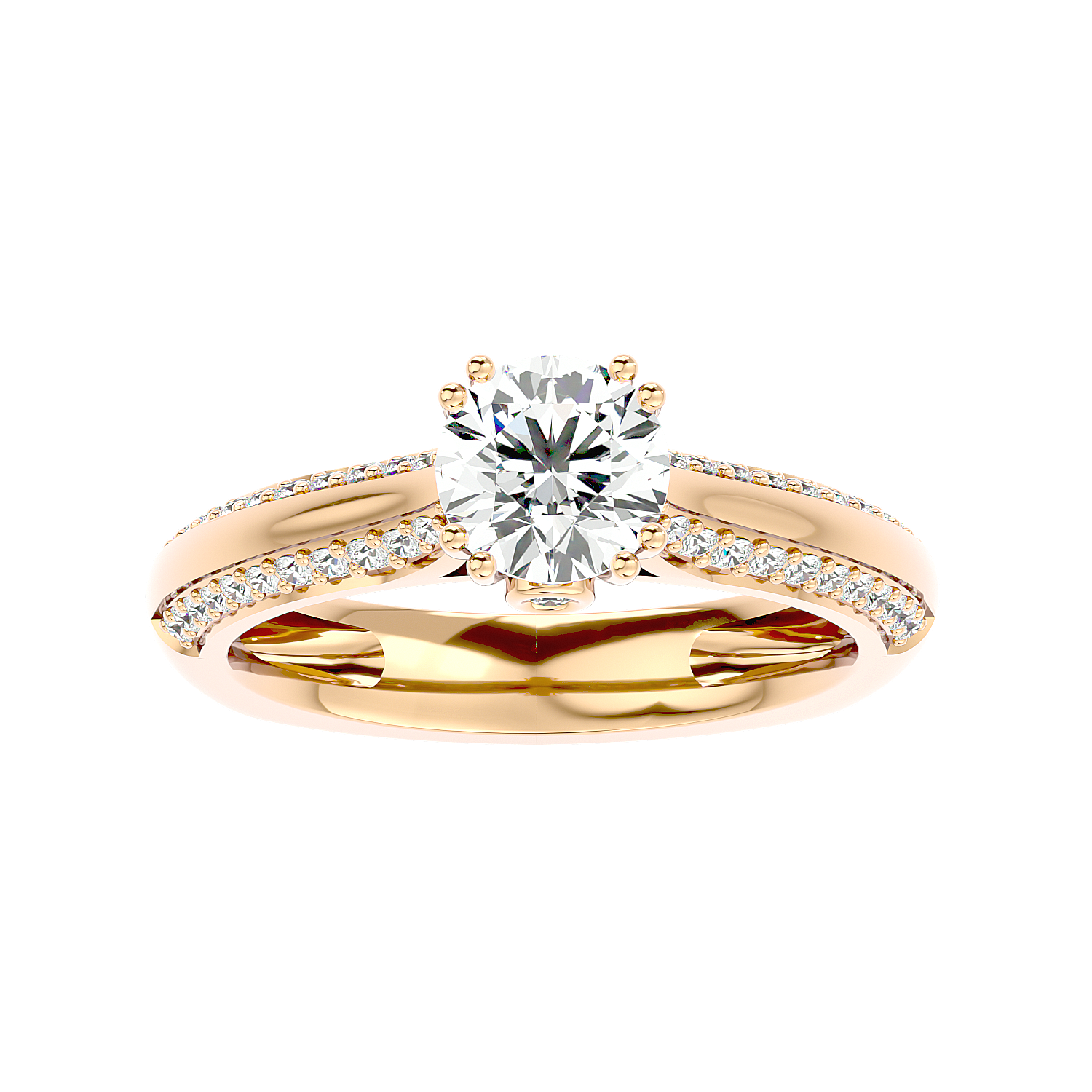 Solitaire Engagement Lab Diamond Ring 18 Karat Yellow Gold Elegans 69 Pointer Lab Diamond Ring Fiona Diamonds