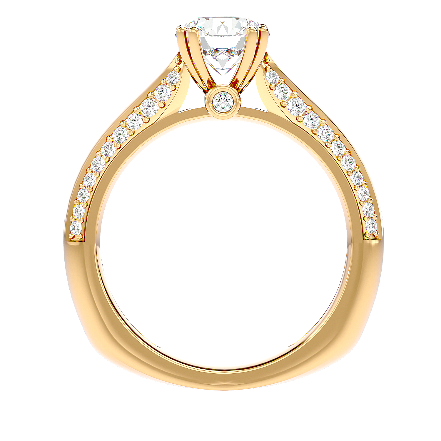 Solitaire Engagement Lab Diamond Ring 18 Karat Yellow Gold Elegans 69 Pointer Lab Diamond Ring Fiona Diamonds