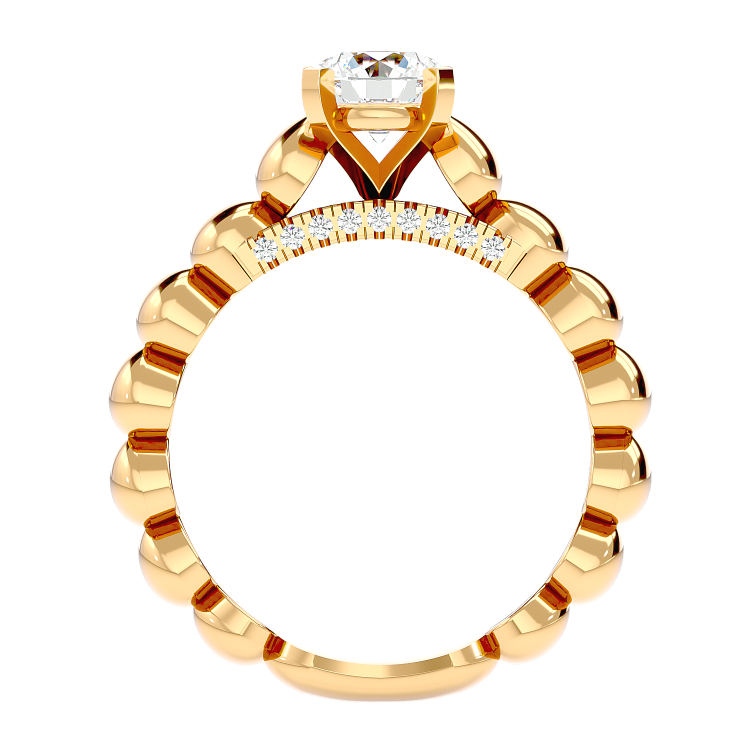 Solitaire Engagement Lab Diamond Ring 18 Karat Yellow Gold Boble 60 Pointer Lab Diamond Ring Fiona Diamonds