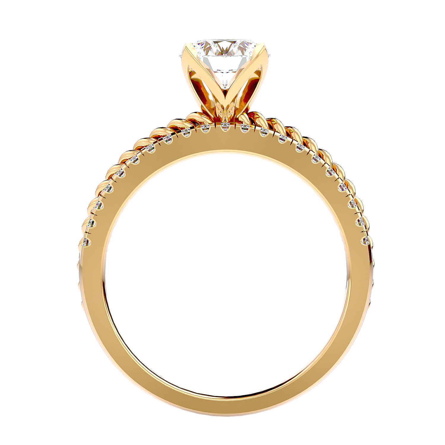 Solitaire Engagement Lab Diamond Ring 18 Karat Yellow Gold Reb 55 Pointer Lab Diamond Ring Fiona Diamonds