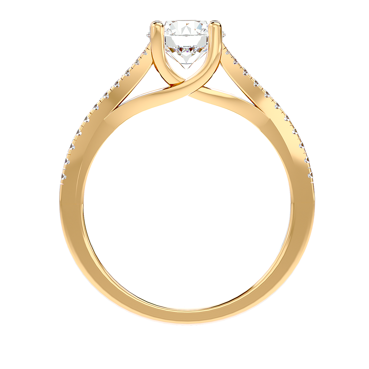 Solitaire Engagement Lab Diamond Ring 18 Karat Yellow Gold Nqra 55 Pointer Lab Diamond Ring Fiona Diamonds