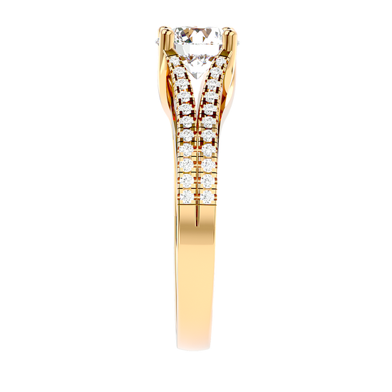 Solitaire Engagement Lab Diamond Ring 18 Karat Yellow Gold Nqra 55 Pointer Lab Diamond Ring Fiona Diamonds