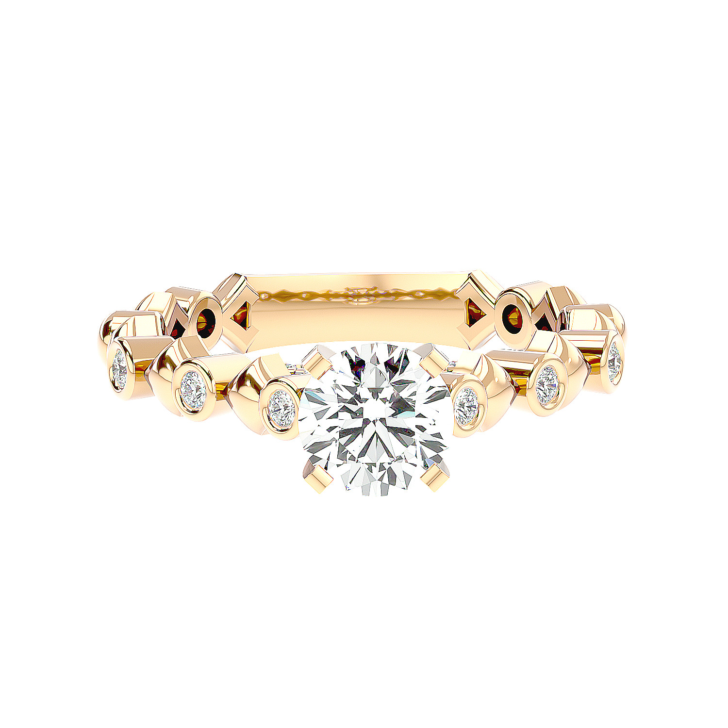 Solitaire Engagement Lab Diamond Ring 18 Karat Yellow Gold Blase 60 Pointer Lab Diamond Ring Fiona Diamonds