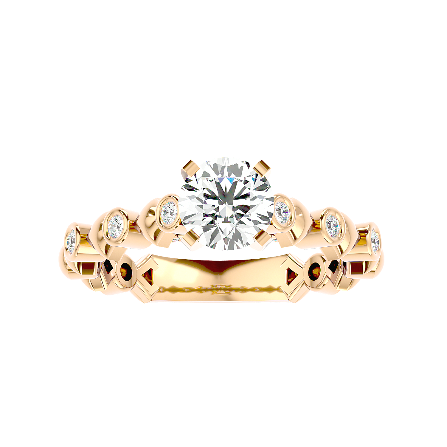 Solitaire Engagement Lab Diamond Ring 18 Karat Yellow Gold Blase 60 Pointer Lab Diamond Ring Fiona Diamonds