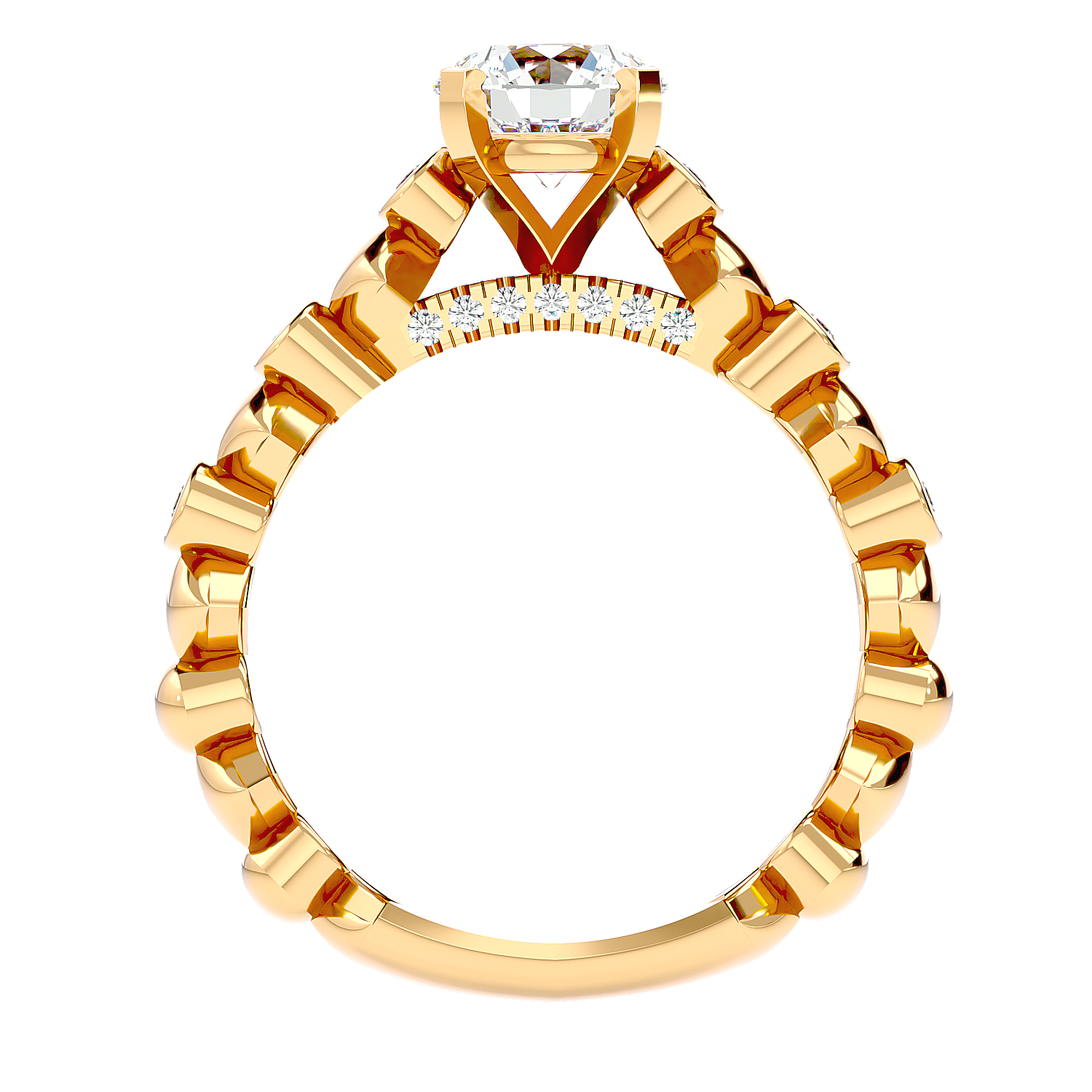 Solitaire Engagement Lab Diamond Ring 18 Karat Yellow Gold Blase 60 Pointer Lab Diamond Ring Fiona Diamonds