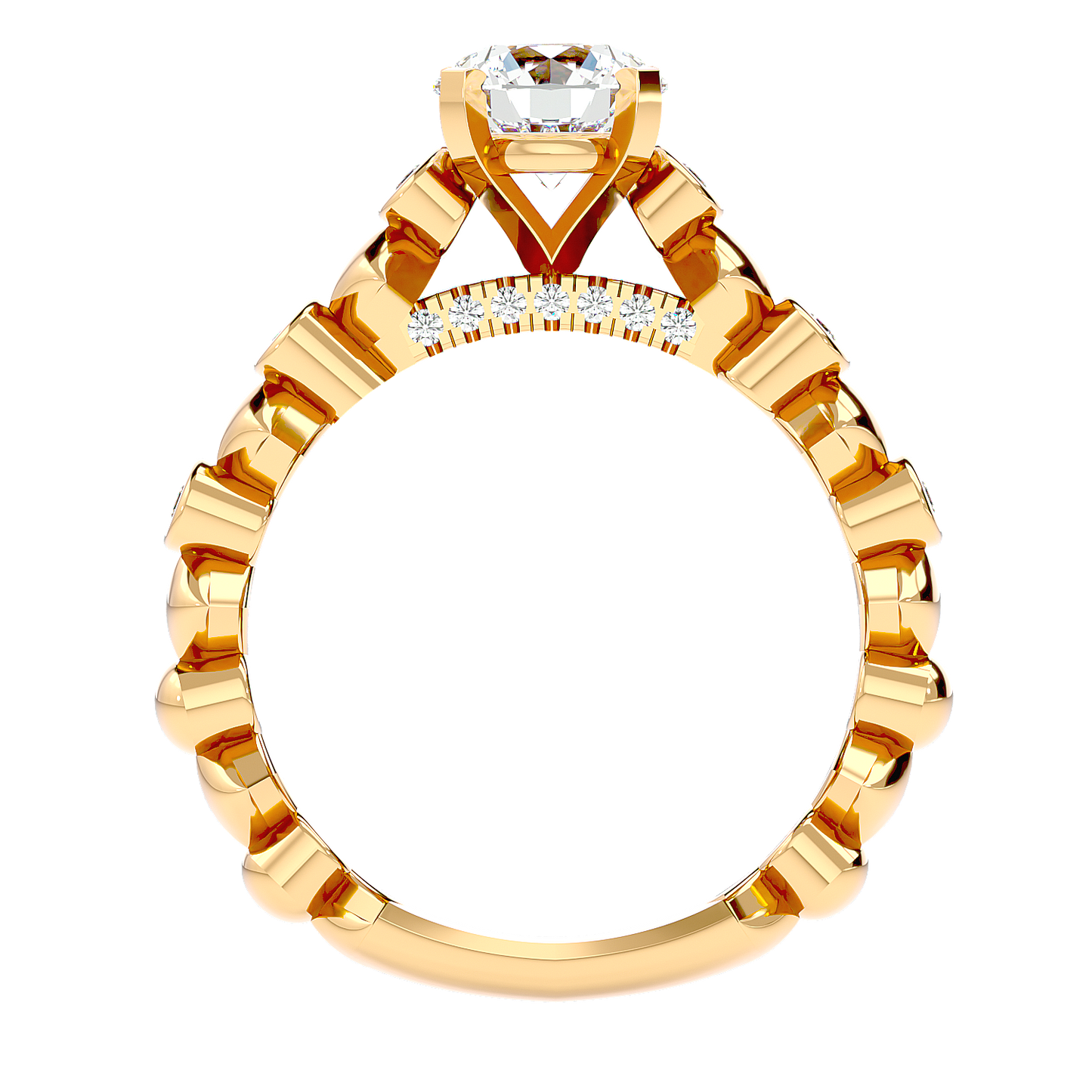 Solitaire Engagement Lab Diamond Ring 18 Karat Yellow Gold Blase 60 Pointer Lab Diamond Ring Fiona Diamonds