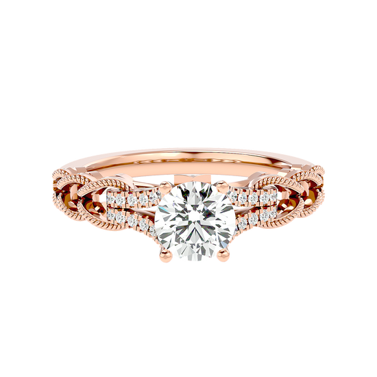 Solitaire Engagement Lab Diamond Ring 18 Karat Rose Gold Loop 65 Pointer Lab Diamond Ring Fiona Diamonds