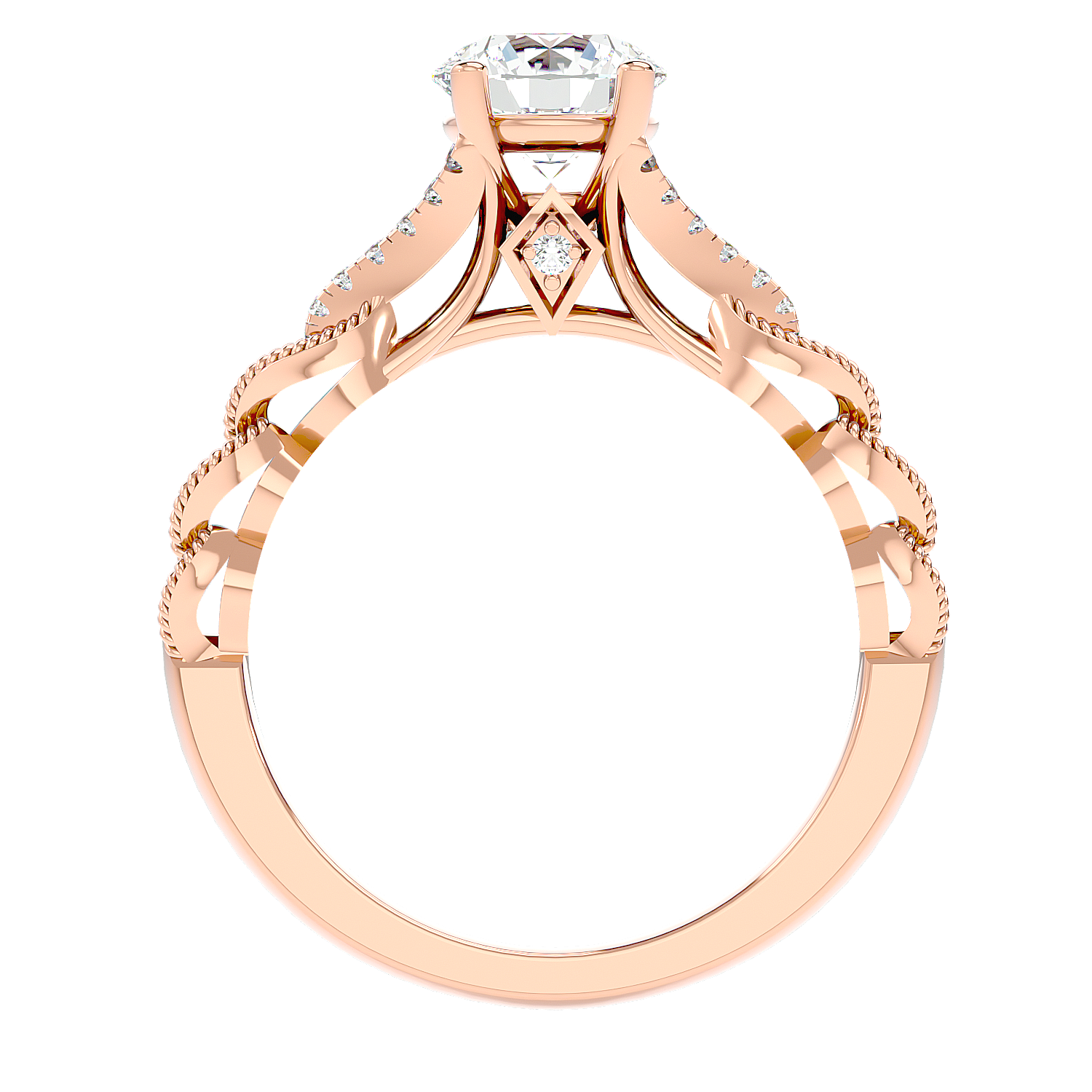 Solitaire Engagement Lab Diamond Ring 18 Karat Rose Gold Loop 65 Pointer Lab Diamond Ring Fiona Diamonds