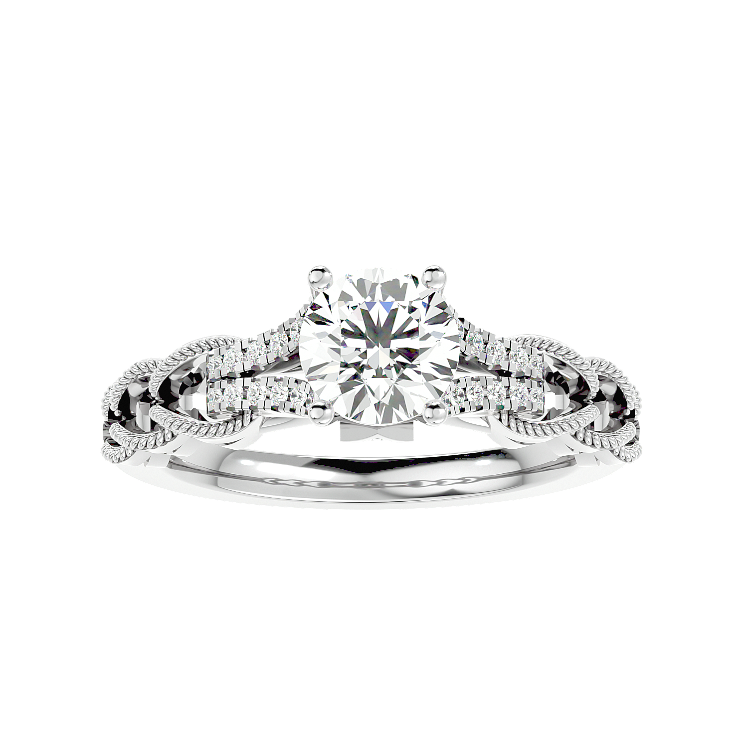 Solitaire Engagement Lab Diamond Ring 18 Karat White Gold Loop 65 Pointer Lab Diamond Ring Fiona Diamonds