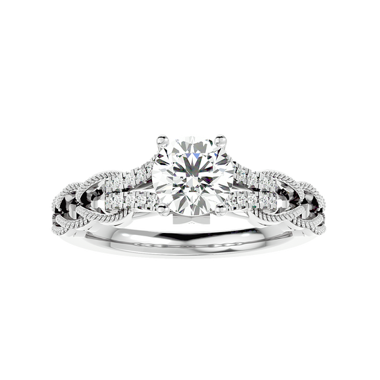 Solitaire Engagement Lab Diamond Ring 18 Karat White Gold Loop 65 Pointer Lab Diamond Ring Fiona Diamonds