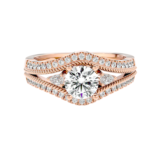 Load image into Gallery viewer, Solitaire Engagement Lab Diamond Ring 18 Karat Rose Gold Auge 55 Pointer Lab Diamond Ring Fiona Diamonds
