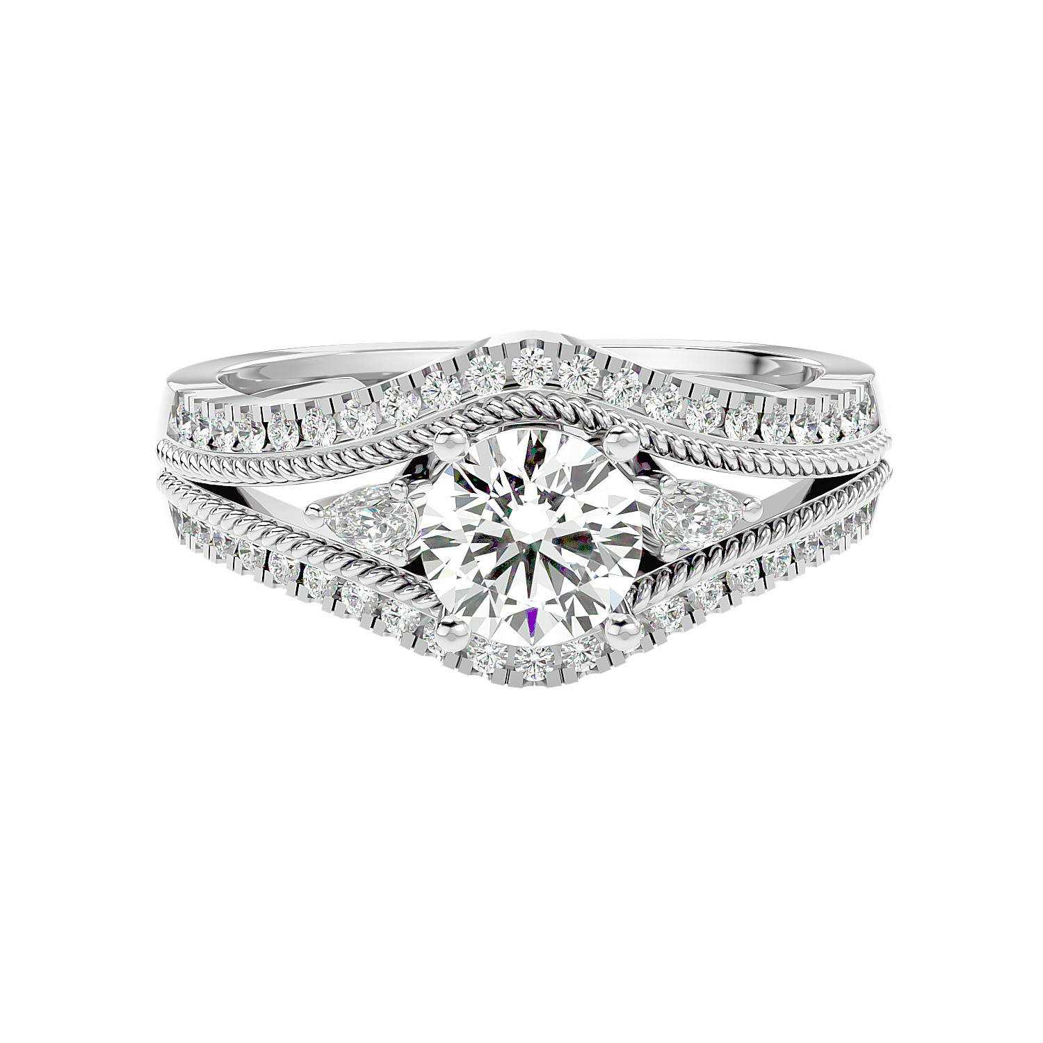Solitaire Engagement Lab Diamond Ring 18 Karat White Gold Auge 55 Pointer Lab Diamond Ring Fiona Diamonds