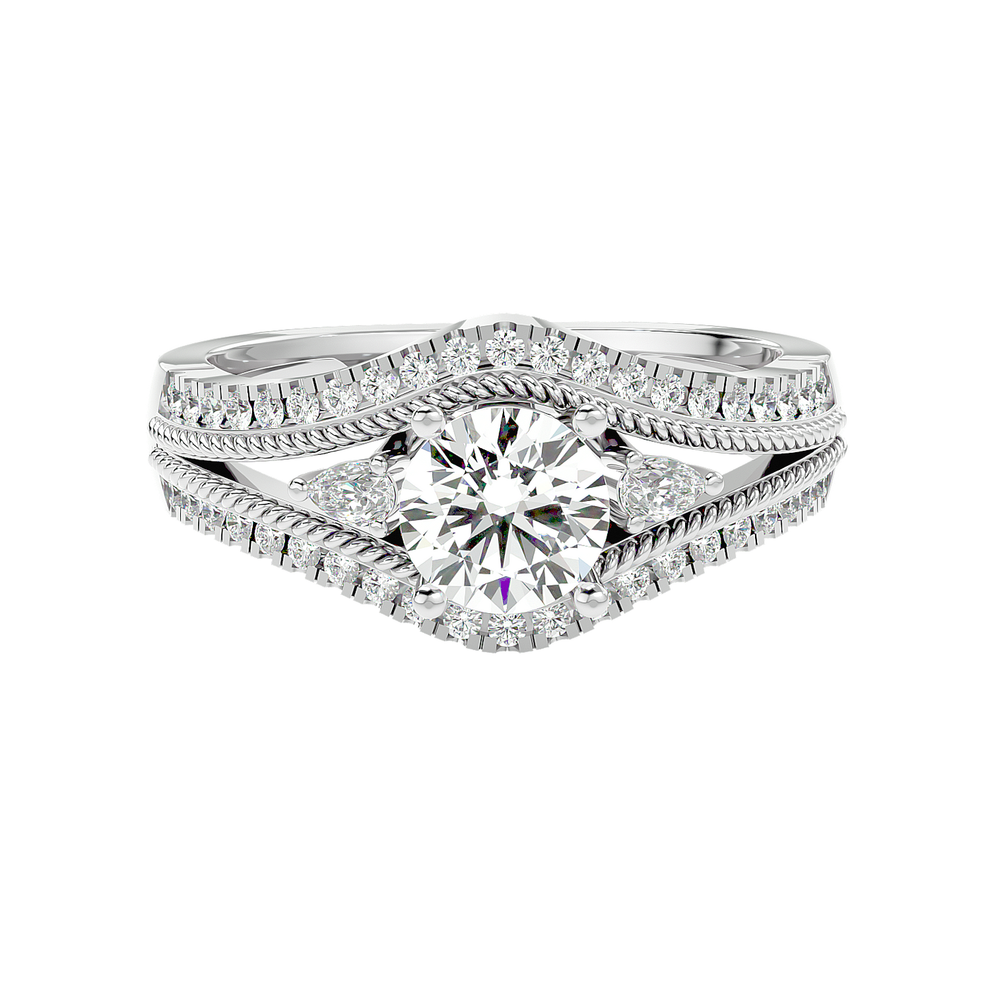 Load image into Gallery viewer, Solitaire Engagement Lab Diamond Ring 18 Karat White Gold Auge 55 Pointer Lab Diamond Ring Fiona Diamonds
