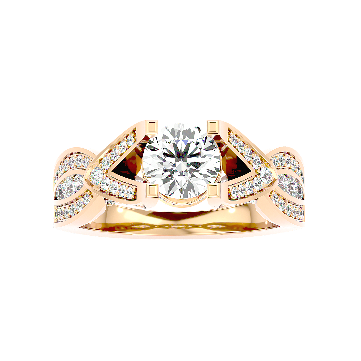Solitaire Engagement Lab Diamond Ring 18 Karat Yellow Gold V and O 60 Pointer Lab Diamond Ring Fiona Diamonds