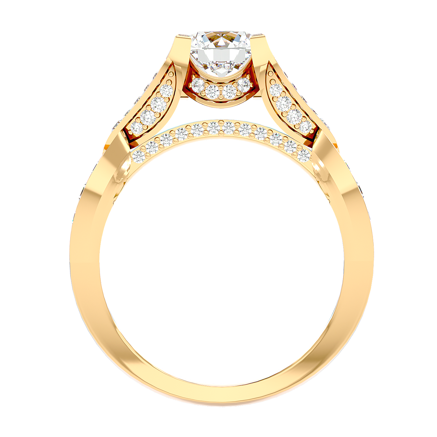 Solitaire Engagement Lab Diamond Ring 18 Karat Yellow Gold V and O 60 Pointer Lab Diamond Ring Fiona Diamonds