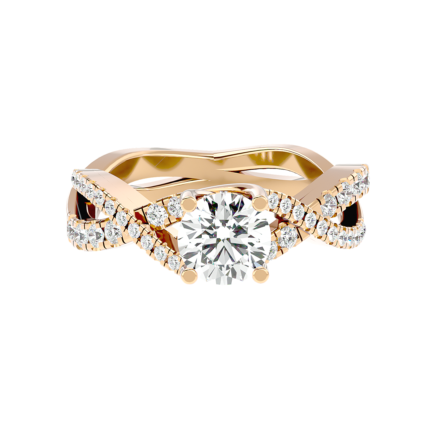 Solitaire Engagement Lab Diamond Ring 18 Karat Yellow Gold Infinitus 65 Pointer Lab Diamond Ring Fiona Diamonds