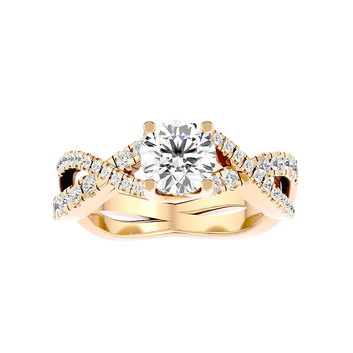 Solitaire Engagement Lab Diamond Ring 18 Karat Yellow Gold Infinitus 65 Pointer Lab Diamond Ring Fiona Diamonds