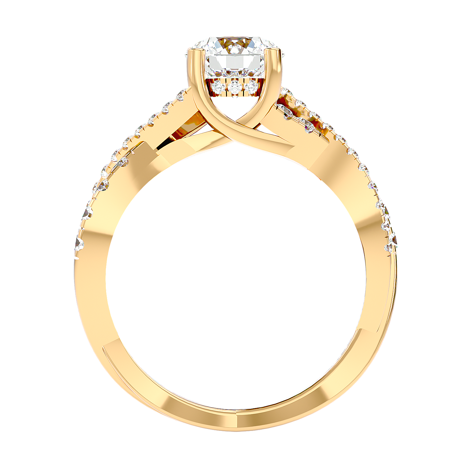 Solitaire Engagement Lab Diamond Ring 18 Karat Yellow Gold Infinitus 65 Pointer Lab Diamond Ring Fiona Diamonds