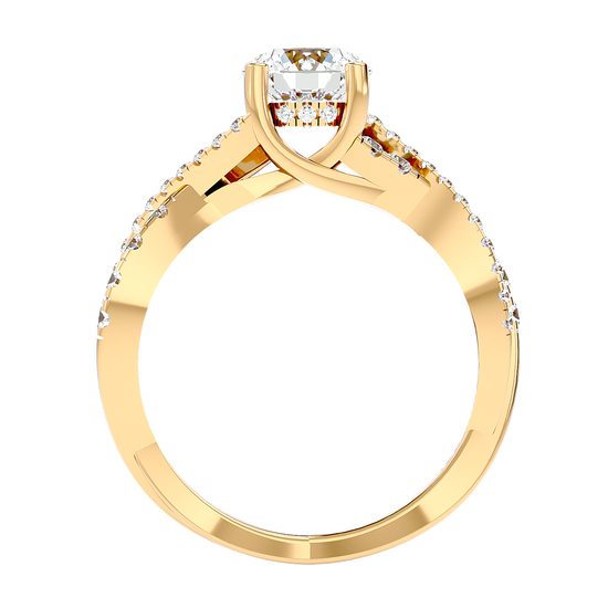 Load image into Gallery viewer, Solitaire Engagement Lab Diamond Ring 18 Karat Yellow Gold Infinitus 65 Pointer Lab Diamond Ring Fiona Diamonds
