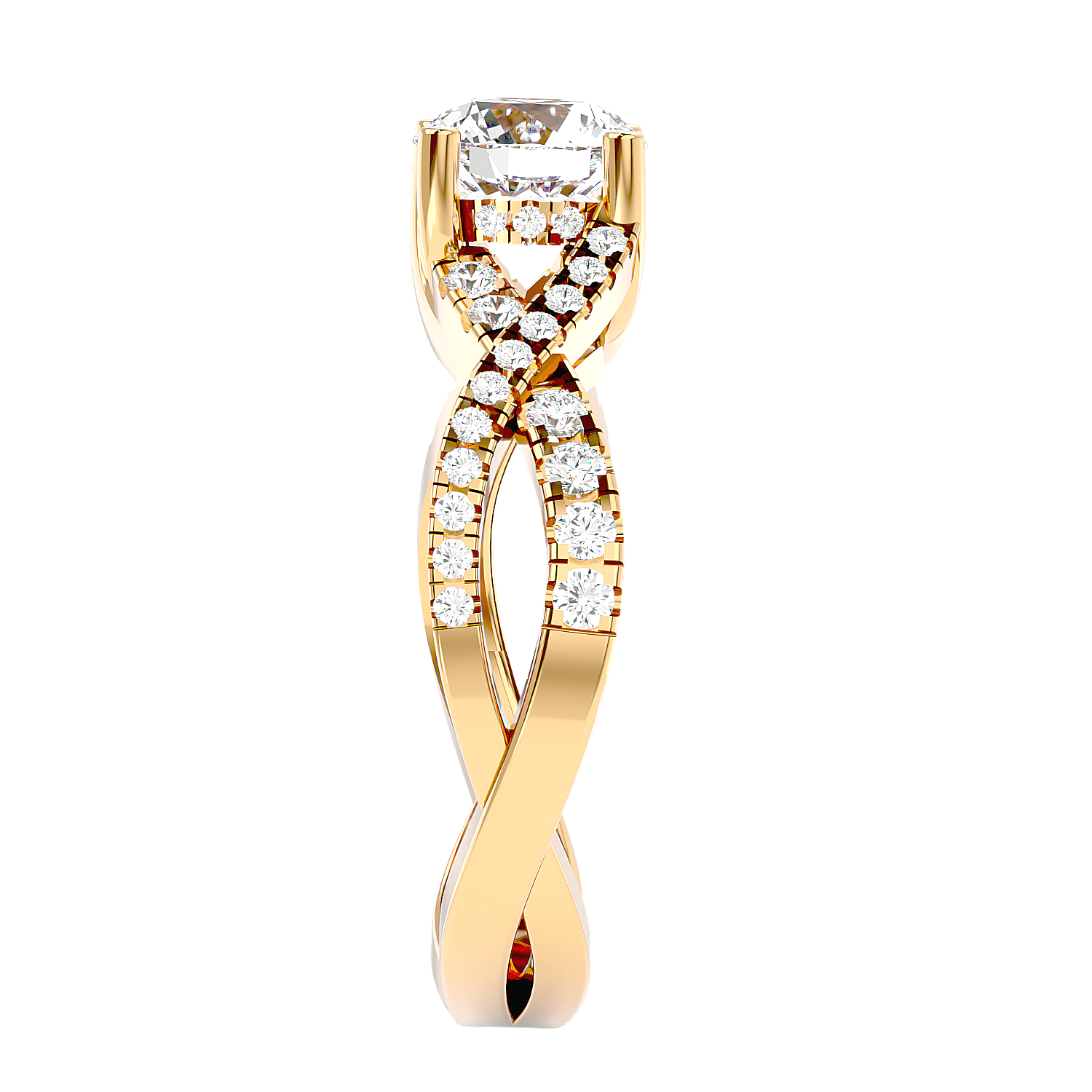 Solitaire Engagement Lab Diamond Ring 18 Karat Yellow Gold Infinitus 65 Pointer Lab Diamond Ring Fiona Diamonds
